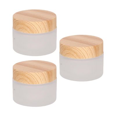 minkissy 50 g Small Glass Cream Jars, 3-Piece Set with Leak-Resistant Lids for Travel and Cosmetics