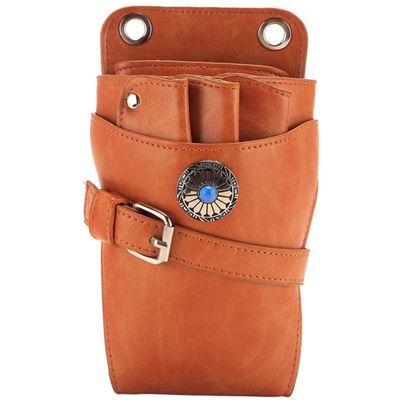 FRCOLOR PU Leather Barber Belt Bag with Removable Scissor Holder