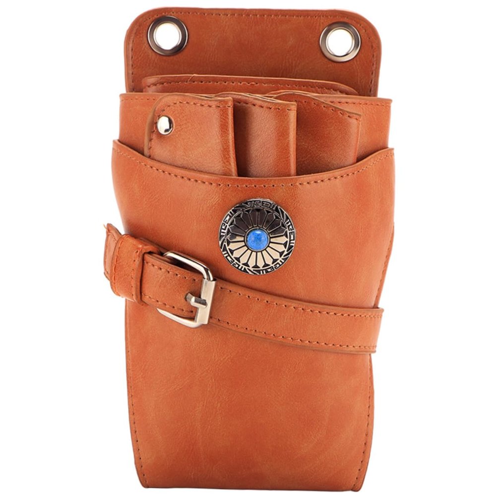 FRCOLOR PU Leather Barber Belt Bag with Removable Scissor Holder