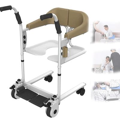 Steel Transport Wheelchair, Multifunctional Portable 3-in-1 Patient Lift for Seniors and People with Disabilities, 150 kg Capacity