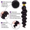 Human Hair Bundles, Loose Deep Wave with Closure, Brazilian Virgin Hair Extensions, Free-Part Lace Closure, Natural Color view 3