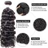 Brazilian Human Hair Water Wave Bundles with 5" x 5" Closure, Natural Color, 28" view 4