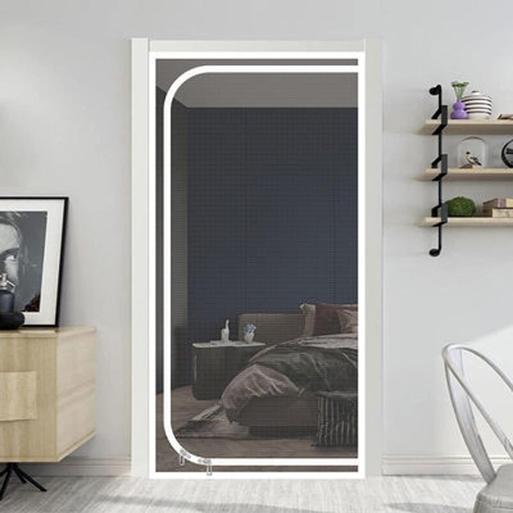 DTREEL Cat Screen Door for Balcony, 90 x 200 cm, Thickened Pet Screen with Zipper, Alloy Cat Protection Screen for Living Room, Bedroom, and Kitchen (100 x 220 cm)