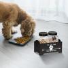 Xinhuju Dog Treat Holder with 2 Jars, Wooden Organizer view 2