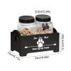 Xinhuju Dog Treat Holder with 2 Jars, Wooden Organizer view 4