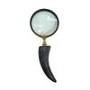RK Magnifying Glass with Nautical Horn Handle, Antique Brass and Black Finish view 1
