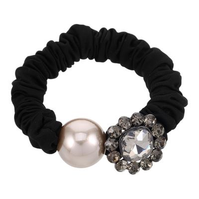 Sparkling Black Rhinestone Hair Ties for Women and Girls
