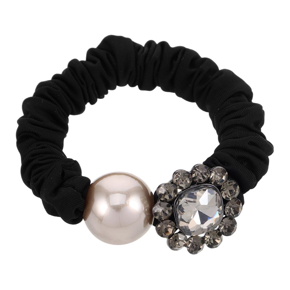 Sparkling Black Rhinestone Hair Ties for Women and Girls