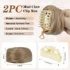 Synthetic Space Bun Hairpiece, 2-Pack, Ash Blonde view 3