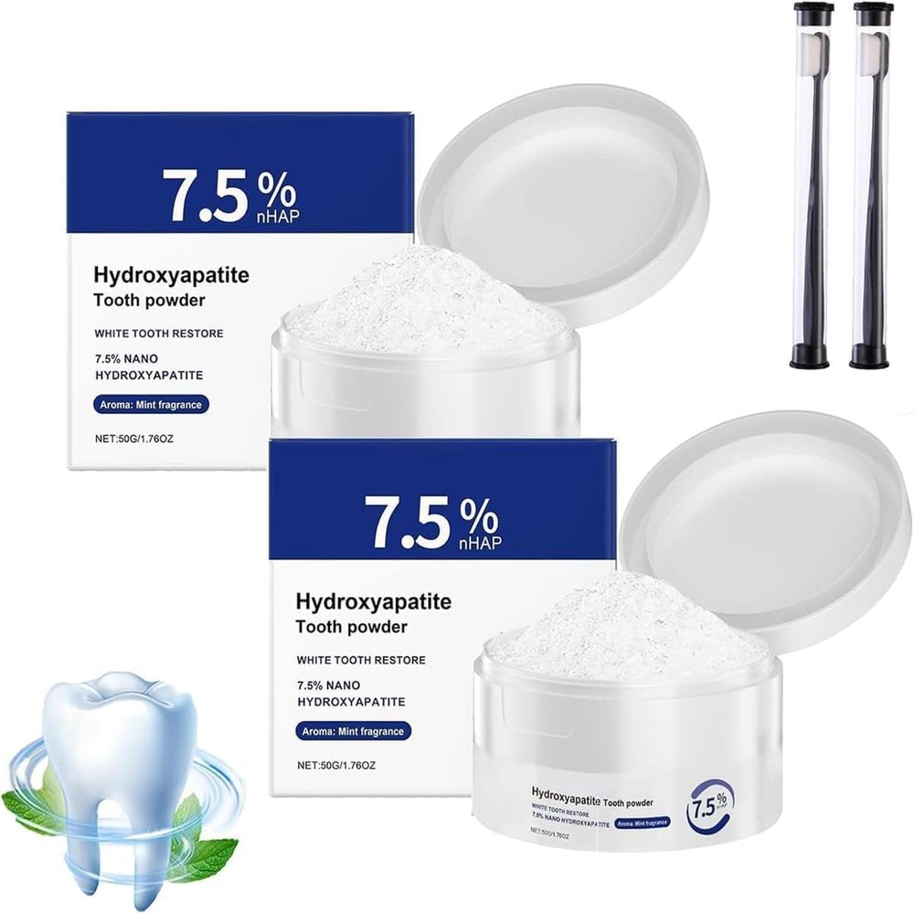 Hydroxyapatite Tooth Powder, 7.5% Nano Hydroxyapatite Powder for Teeth, Enamel Protection Booster