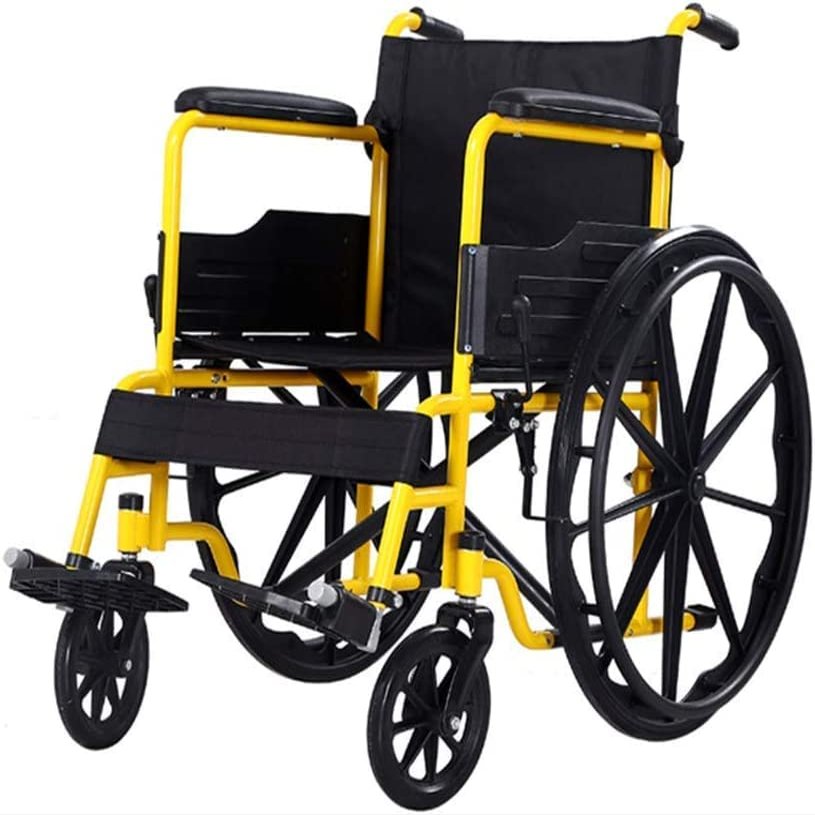 Folding Transport Wheelchair with Full Arms and Swing-Away Footrests