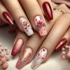 Press-On Artificial Fingernails, Medium Length, Glossy Acrylic Nails, 24 Pieces view 1