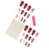Press-On Artificial Fingernails, Medium Length, Glossy Acrylic Nails, 24 Pieces view 3