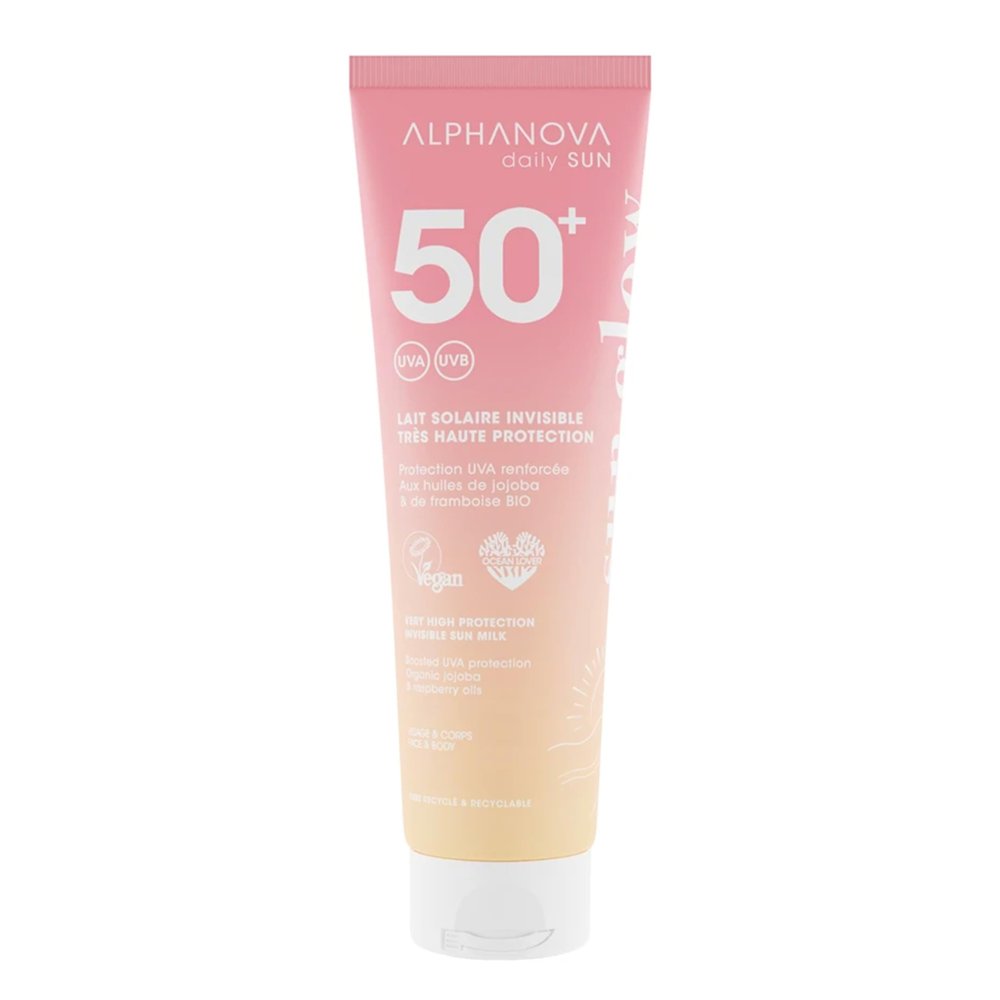 ALPHANOVA Daily Sun Sunscreen Lotion SPF 50+, Invisible, Face & Body, Enhanced UVA Protection, 150 ml