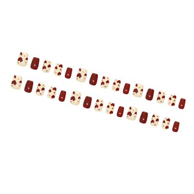 Valentine Square Press-On Artificial Nails