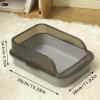 Open Leak-Proof Cat Litter Box, 39 × 28 × 14.5 cm view 2