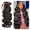 YANG11FAN Human Hair Bundles, Loose Body Wave, 8/40 Inches, 1/3/4 Bundles, Brazilian Remy Hair Extensions for Black Women (1 Piece, 16 Inches) view 1