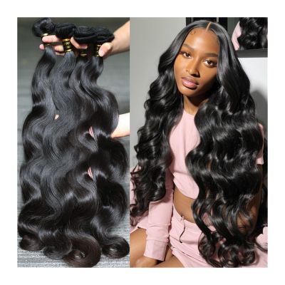 YANG11FAN Brazilian Body Wave Remy Human Hair Bundles, Double-Drawn Extensions for Women (36 38 40)