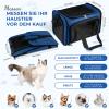 Lohofrnny Cat Carrier for Cats and Small Dogs up to 8 kg, Navy Blue, 50 x 34 x 34 cm view 2