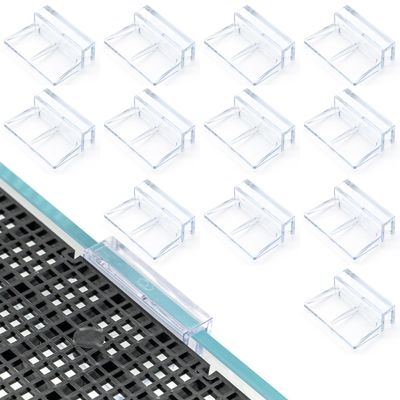LINLAN 8 mm 12-Piece Aquarium Lid Holders for Rimless Tanks
