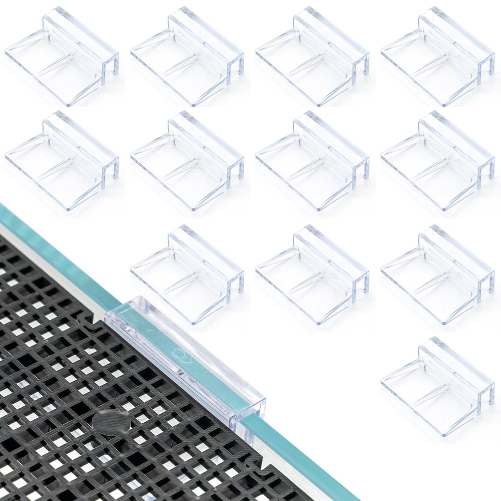 LINLAN 8 mm 12-Piece Aquarium Lid Holders for Rimless Tanks