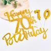 70th Birthday Cake Decorations for Women and Men, Gold Cake Topper Set view 3