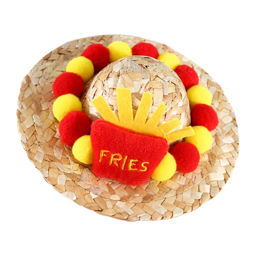 BESPORTBLE Adjustable Rattan Summer Hat for Dogs and Cats