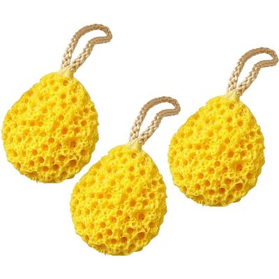 Ymxygz Body Bath Sponges, 3-Pack, Natural Fiber, Soft Honeycomb Loofahs