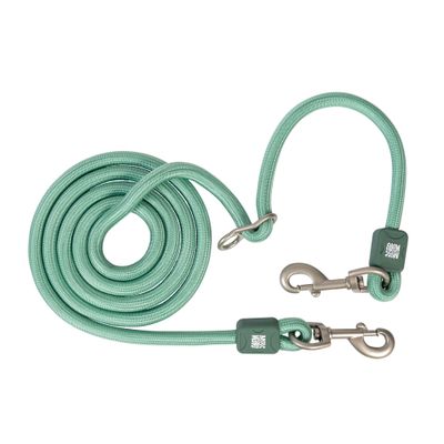 Max & Molly Multifunction Rope Dog Leash, Matrix 2.0, Jade/L, 2 m, Continuously Adjustable with 2 Carabiners