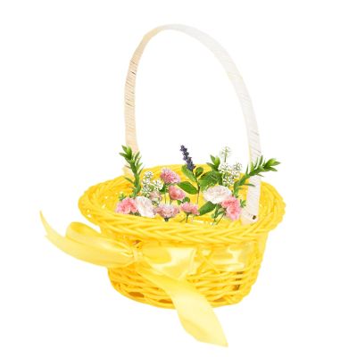 Rattan Flower Girl Basket with Handle