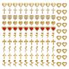 NICENEEDED 120-Piece Gold Nail Charms, Cross, Rose, Heart 3D Nail Art Decorations view 1