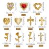 NICENEEDED 120-Piece Gold Nail Charms, Cross, Rose, Heart 3D Nail Art Decorations view 2