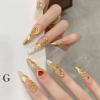 NICENEEDED 120-Piece Gold Nail Charms, Cross, Rose, Heart 3D Nail Art Decorations view 3