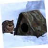 HOUDERCO Insulated Outdoor Cat House, Weatherproof Elevated Shelter for Outdoor Cats view 4