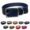 Leather Dog Collar with Silver Hardware, Navy Blue, L (45–51 cm), 25 mm view 1