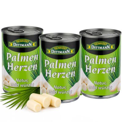 Feinkost Dittmann Natural Hearts of Palm, 390 g, 3-Pack