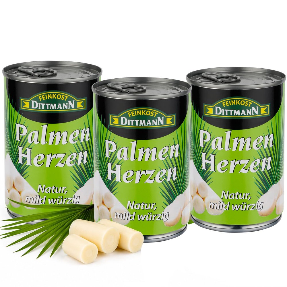 Feinkost Dittmann Natural Hearts of Palm, 390 g, 3-Pack