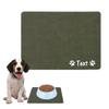 Mateju Dog and Cat Bowl Mat, Non-Slip, Absorbent, Quick-Drying, Cute Pattern, Dark Green, 6.50 x 80 cm view 1