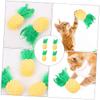 YARNOW 4-Piece Interactive Plush Pineapple Cat Toys with Catnip view 2