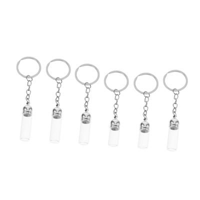 BESTonZON 6-Piece Clear Glass Perfume Bottles with Keychains