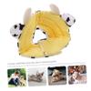 JUMPLAWN Plush Dog Protective Collar for Licking, White, Cow-Shaped view 3