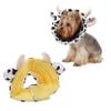 JUMPLAWN Plush Dog Protective Collar for Licking, White, Cow-Shaped view 4