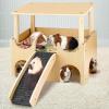 Double-Layer Wooden Small-Animal Cage House with Ladder view 3