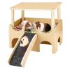 Double-Layer Wooden Hamster House with Ladder view 1