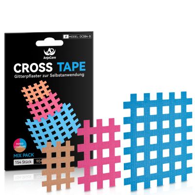 AnjoCare 154-Piece Cross Tape, Strong-Adhesive Waterproof Body Patches