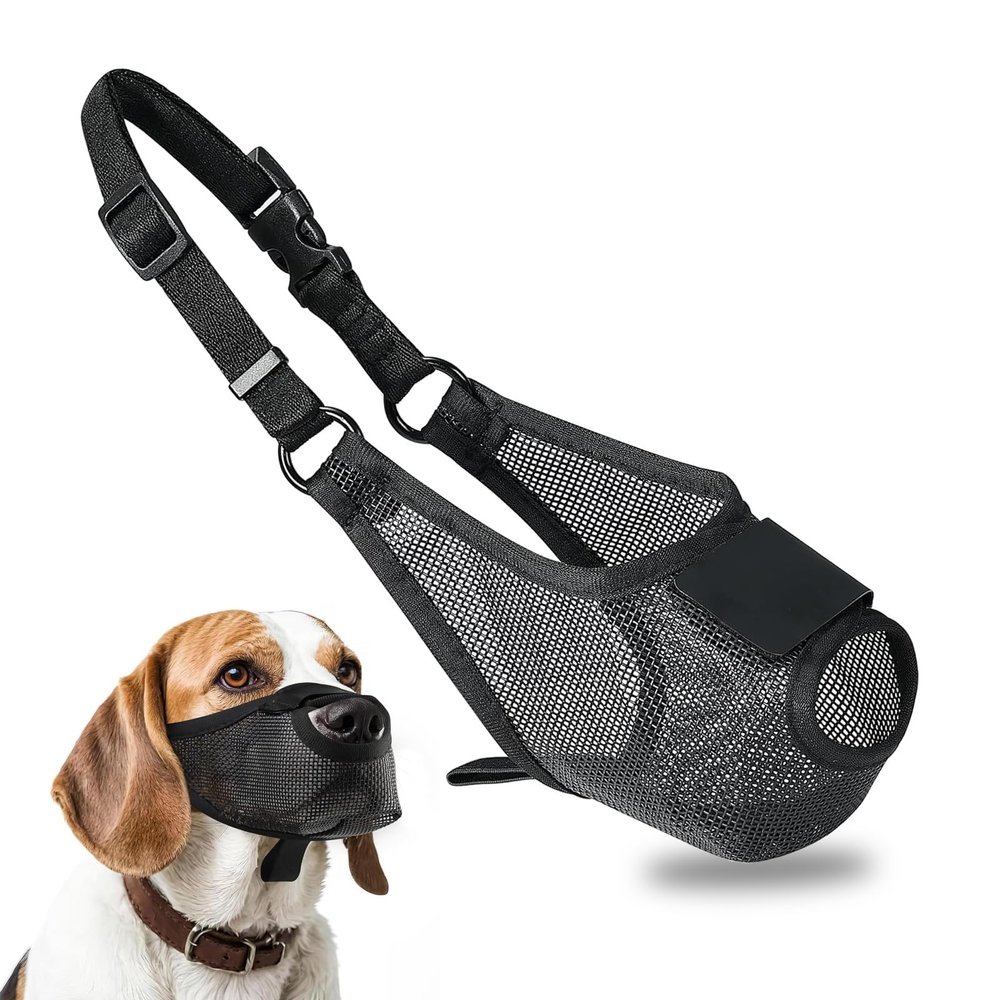 WPPQWP Dog Muzzle for Large, Medium, Small Dogs - Breathable Mesh with Adjustable Strap, Effective Bite & Eating Protection, 4 Sizes (XL)