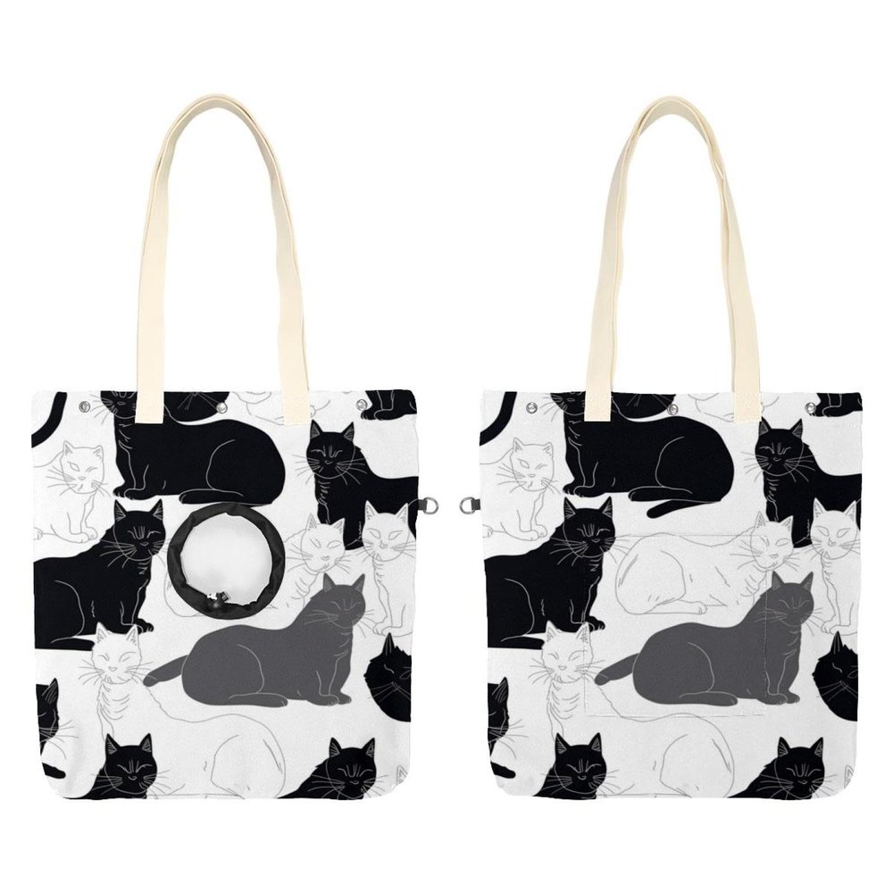 Cat Print Pet Shoulder Carrier Bag for Cats and Small Dogs