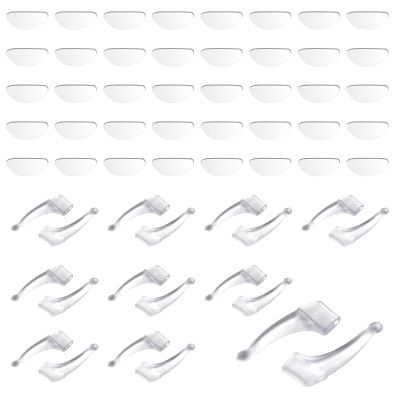 Carreneu Self-Adhesive Silicone Nose Pads for Glasses, 10 Pairs, Transparent
