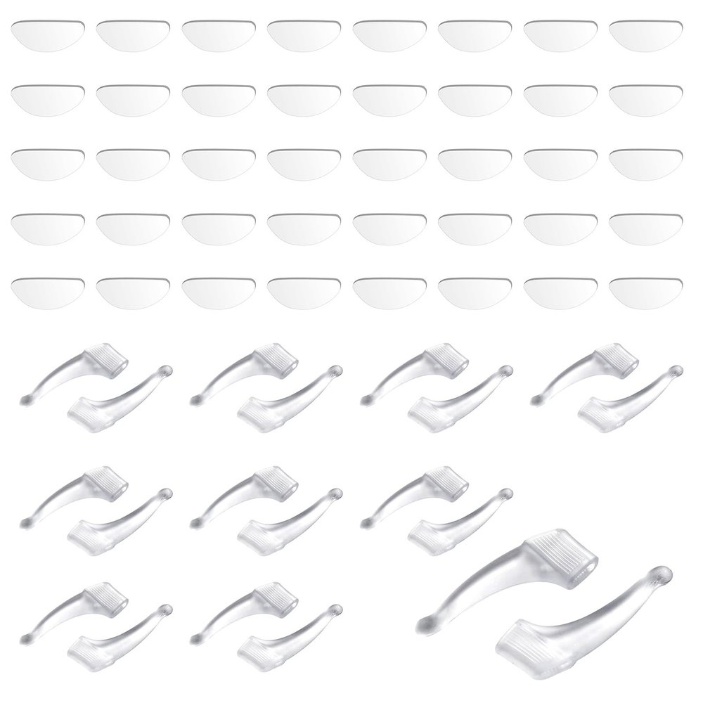 Carreneu Self-Adhesive Silicone Nose Pads for Glasses, 10 Pairs, Transparent