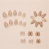 24 Short Almond Press-On Nails with 3D Sun Design view 3